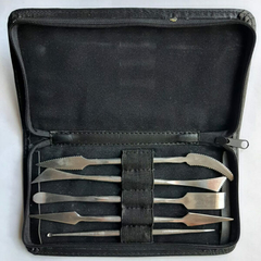 KIT ESTECAS METAL x5 CON ESTUCHE