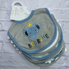 Babador kit com 5 unidades - Tema Elefante