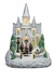 Enfeite Natalino Luxo Cerâmica Igreja Coral 8 Leds Movimen