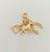 Berloque Cavalo Ferradura Estribo - Hipismo Banhado a Ouro 18k
