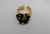 Anel Chuvisqueiro de Cristais - Banhado a Ouro 18k