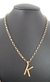 Colar com Letra Inicial do Nome Corrente Elo Português Banhado a Ouro 18k - Everjoy Acessórios