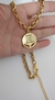 Colar Entrego, Confio, Aceito e Agradeço Corrente Elo Português -Banhado a Ouro 18k