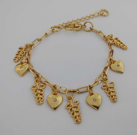 Pulseira Fisioterapia - Banhado a Ouro 18K