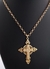 Colar Crucifixo Cruz Grande com Zircônias Prateado ou Dourado