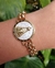 Pulseira Nossa Senhora Aparecida Resina Pérola - Banhada a Ouro 18k