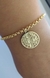Pulseira Medalha São Bento Corrente Elo Português Banhada a Ouro 18k - comprar online