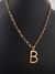 Colar com Letra Inicial do Nome Corrente Elo Português Banhado a Ouro 18k