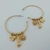 Brinco Argola Com Pingentes - Banhada a Ouro 18k - Everjoy Acessórios
