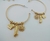 Brinco Argola Com Pingentes - Banhada a Ouro 18k