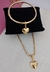 Conjunto Colar + Bracelete Coração - Banhado a Ouro 18k