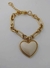 Pulseira Coração Perola Corrente Fígaro - Banhado a Ouro 18k - Everjoy Acessórios