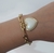 Pulseira Coração Perola Corrente Fígaro - Banhado a Ouro 18k na internet