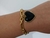 Conjunto Pulseira + Brinco Coração Preto - Banhado a Ouro 18k - Everjoy Acessórios