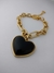 Conjunto Pulseira + Brinco Coração Preto - Banhado a Ouro 18k - loja online