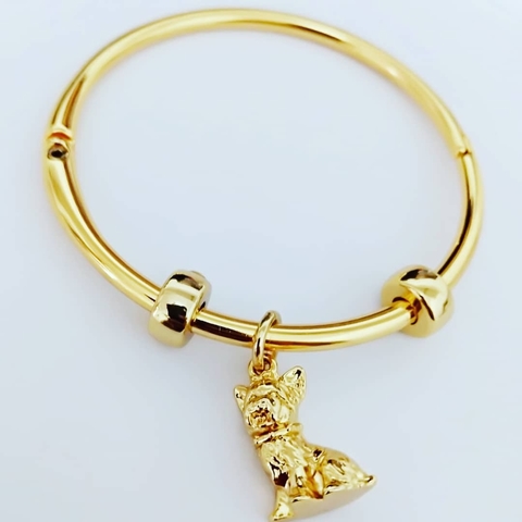 Bracelete Pet YorkShire Banhado a Ouro 18k