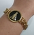 Pulseira Nossa Senhora Aparecida Resina Preta - Banhada a Ouro 18k - comprar online