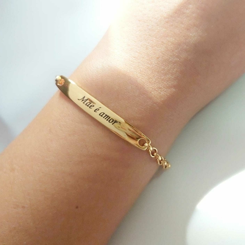 Pulseira Amor de Mãe Banhada a Ouro 18k