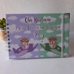 Caderno de Recados Chá Revelação Ursinhos Aviador