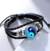 PULSEIRA MASCULINA EM COURO DETALHE YIN YANG AJUSTÁVEL