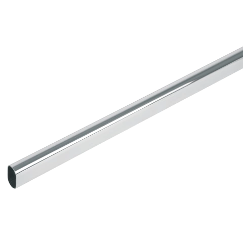 Tubo ovalado para clóset, 3.0 m, acero cromado, HERMEX - 48977 TO-530