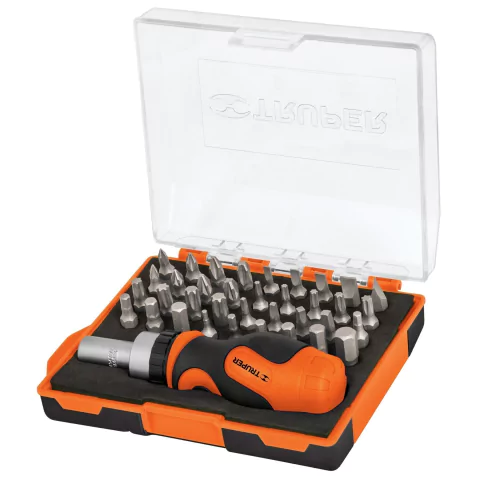Desarmador tipo trompo con matraca y 36 puntas, Truper - 17845 DTROM-37