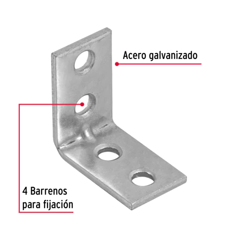 Bolsa con 24 escuadras esquineras 1' x 1', FIERO - 41030 EESQ-1 - comprar en línea