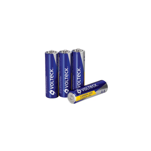 Blíster con 4 pilas zinc-carbón AA, VOLTECK - 46309 ZI-AA