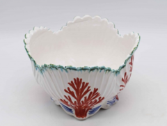 Cachepot Palmeira com Desenho de Coral e Conchas Estilizado - P