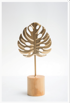 Escultura Metal - Folha - Dourado - M