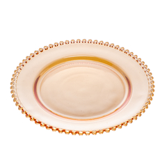 Sousplat de Cristal Pearl Âmbar - 32cm