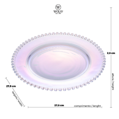 Prato de Cristal Pearl Rainbow - 28cm - loja online