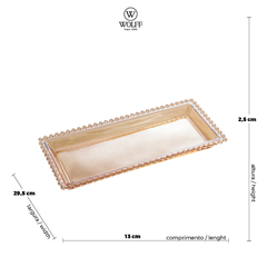 Travessa de Cristal Pearl - Âmbar - 30cm x 13cm x 3cm - loja online