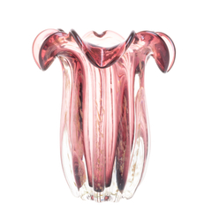 Vaso de Vidro Italy - Púrpura e Rosé - 19 x 24cm