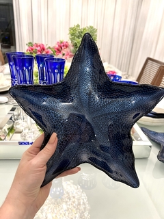 Prato Decorativo - Vylux - Estrela Azul Marinho - 28cm na internet