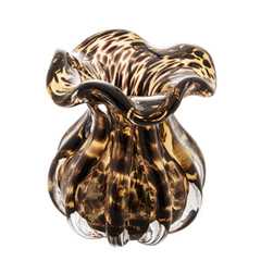 Vaso Vidro Italy - Marrom/Preto - 11,5 x 13cm
