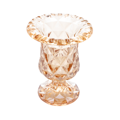 Vaso com Pé de Vidro Diamond - Âmbar Metalizado - comprar online