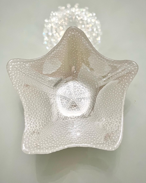 Bowl Decorativo - Vylux - Estrela Branca Perolizada - 18cm