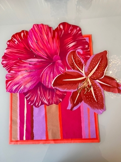 Lugar Americano Floral Listrado