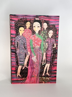 Conj 3 Bookbox - Tecido - Estampa Mulheres - Bienestar Home & Decor