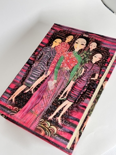 Conj 3 Bookbox - Tecido - Estampa Mulheres - loja online