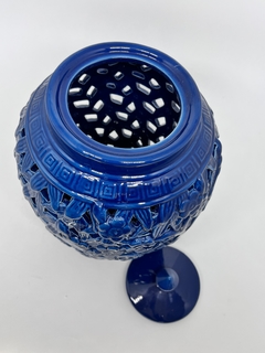 Vaso de Porcelana com Tampa - Azul forte - P na internet