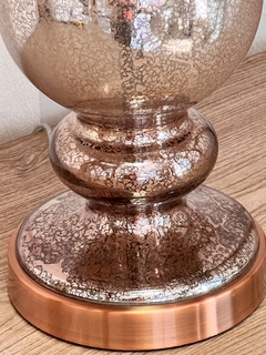 Abajour de Mesa - Vidro com Pintura Metálica Craquelada e Detalhe Dourado - comprar online