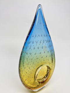 Vaso Gota Central Médio - Azul com Âmbar - comprar online