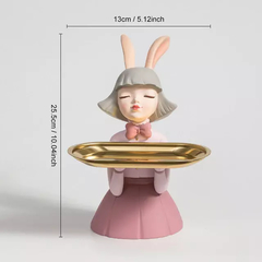 Menina com orelhas - resina - 01 bandeja - rosa - comprar online
