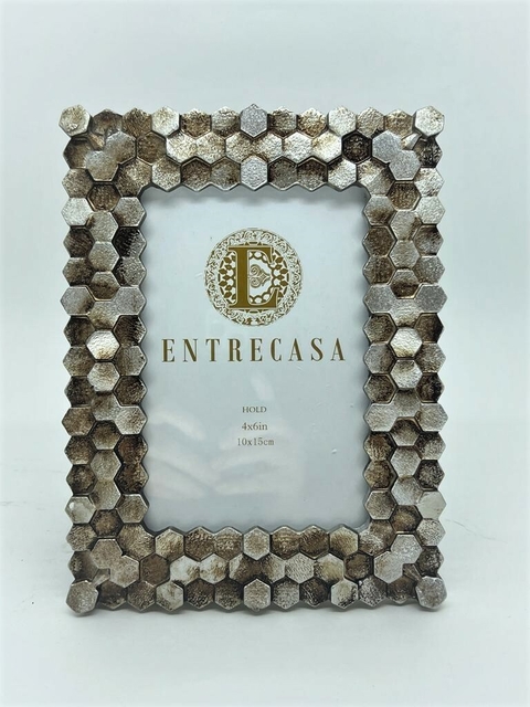 Porta Retrato Resina P - Borda 3D Prata