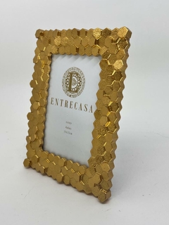 Porta Retrato Resina P - Borda 3D Dourado - comprar online