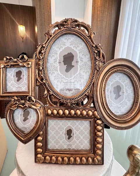 Porta Retrato em Resina - Bronze 5 Fotos