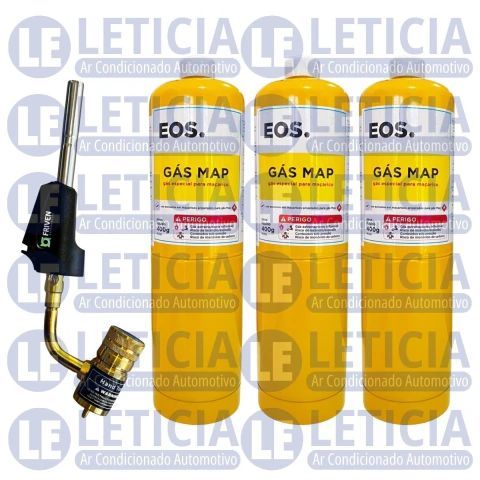 Maçarico Com Acendimento Automático E 3 Refil Gás Map 400g - 4 Unidades - Leticia Ar Condicionado