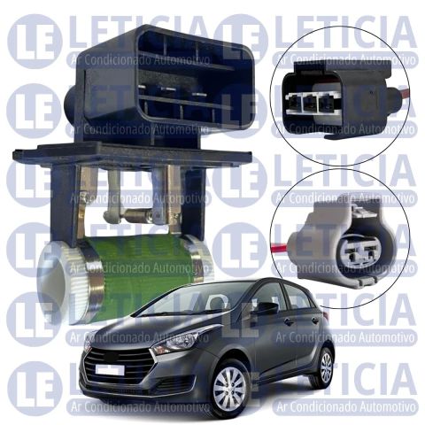 Resistência Eletroventilador E Conectores Hyundai Hb20 Ix35 Veloster Kia Cerato 12v - 3 Unidades - Leticia Ar Condicionado